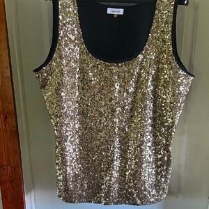 Calvin Klein Gold Sequin Tank Top